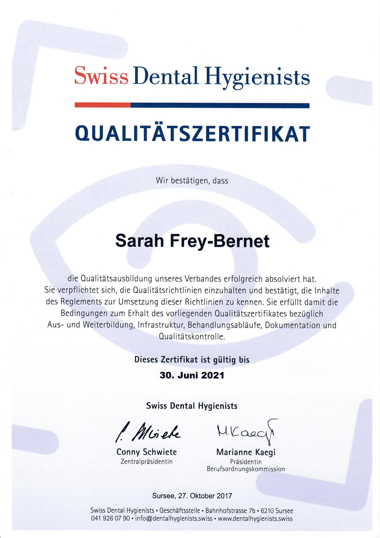 Qualitätszertifikat